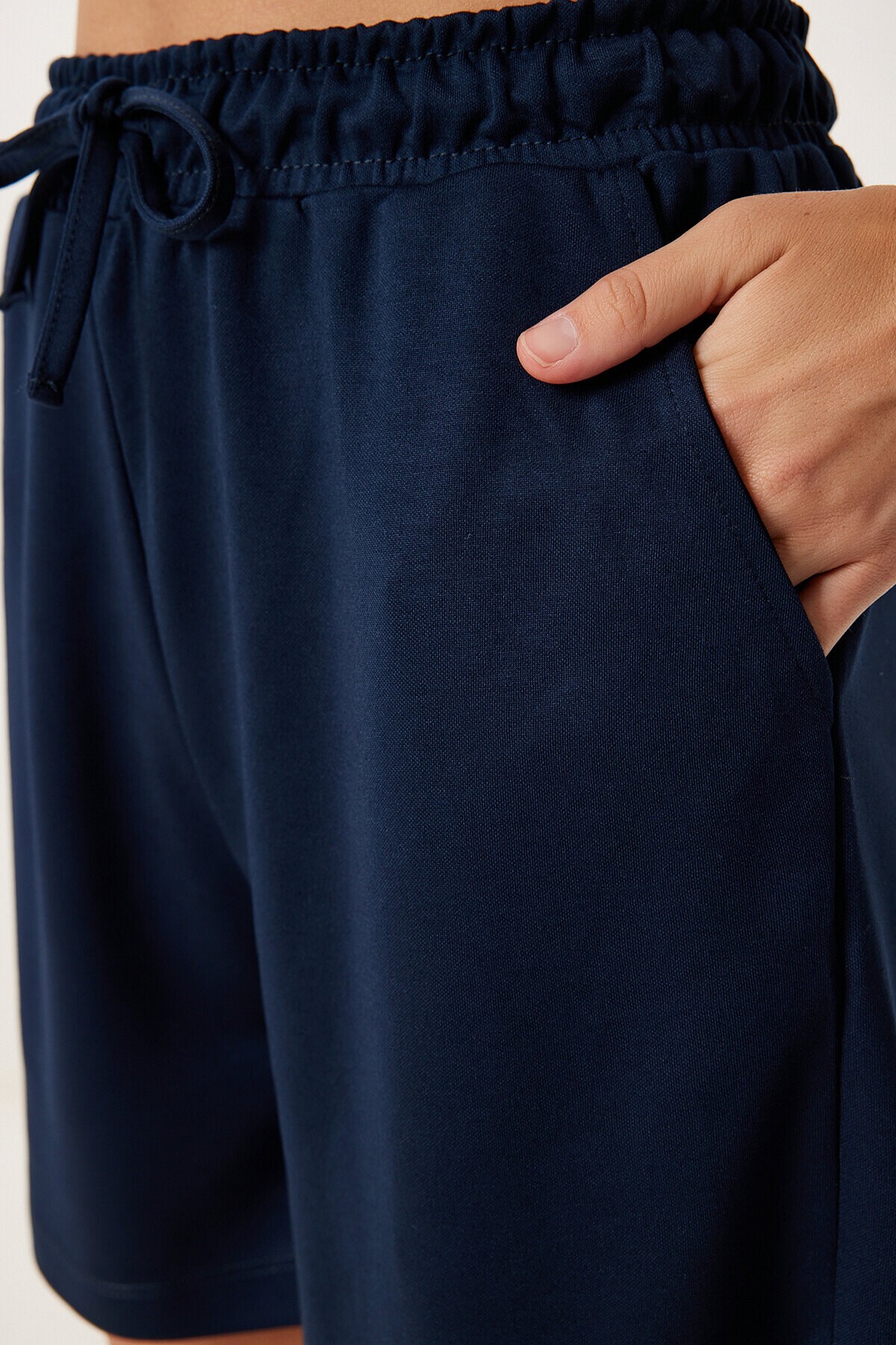 Polo Yaka Basic Örme Şort Takım LACİVERT LUS0159
