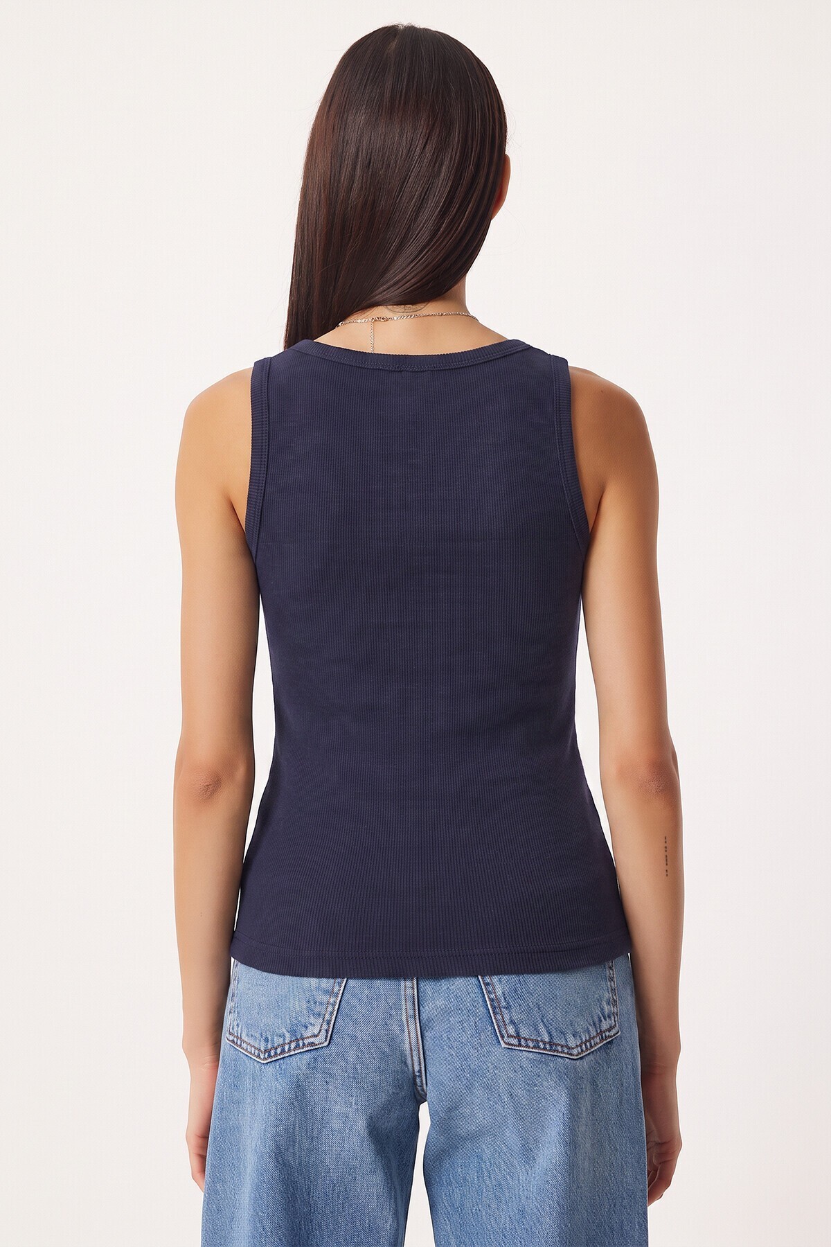 3lü Fitilli Kalın Askılı Örme Atlet YEŞİL LACİVERT KİREMİT LRN0060