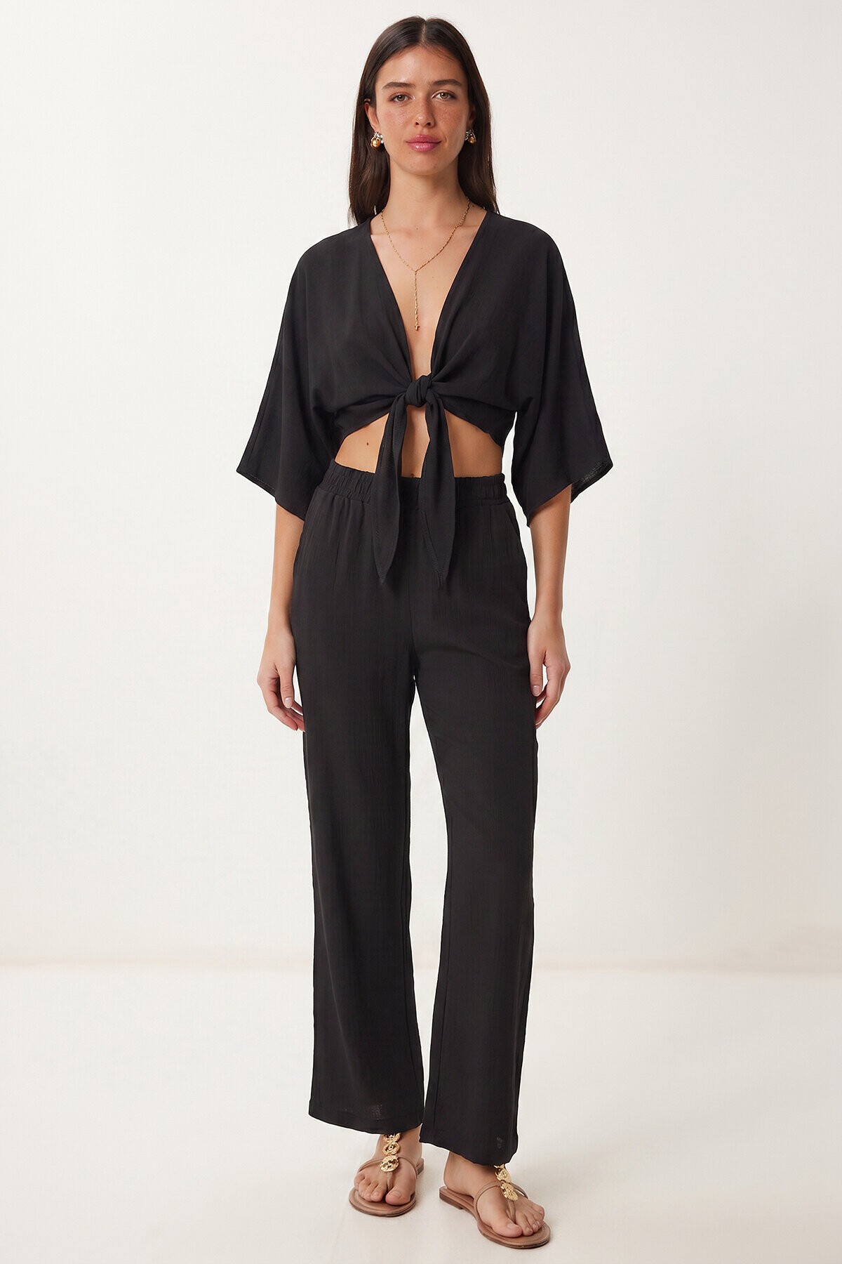 Bağlamalı Alt-Üst Ayrobin Takım SİYAH LFW0028