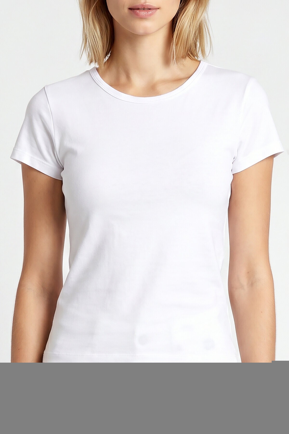 Basic Sandy Örme T-shirt BEYAZ LZV0075