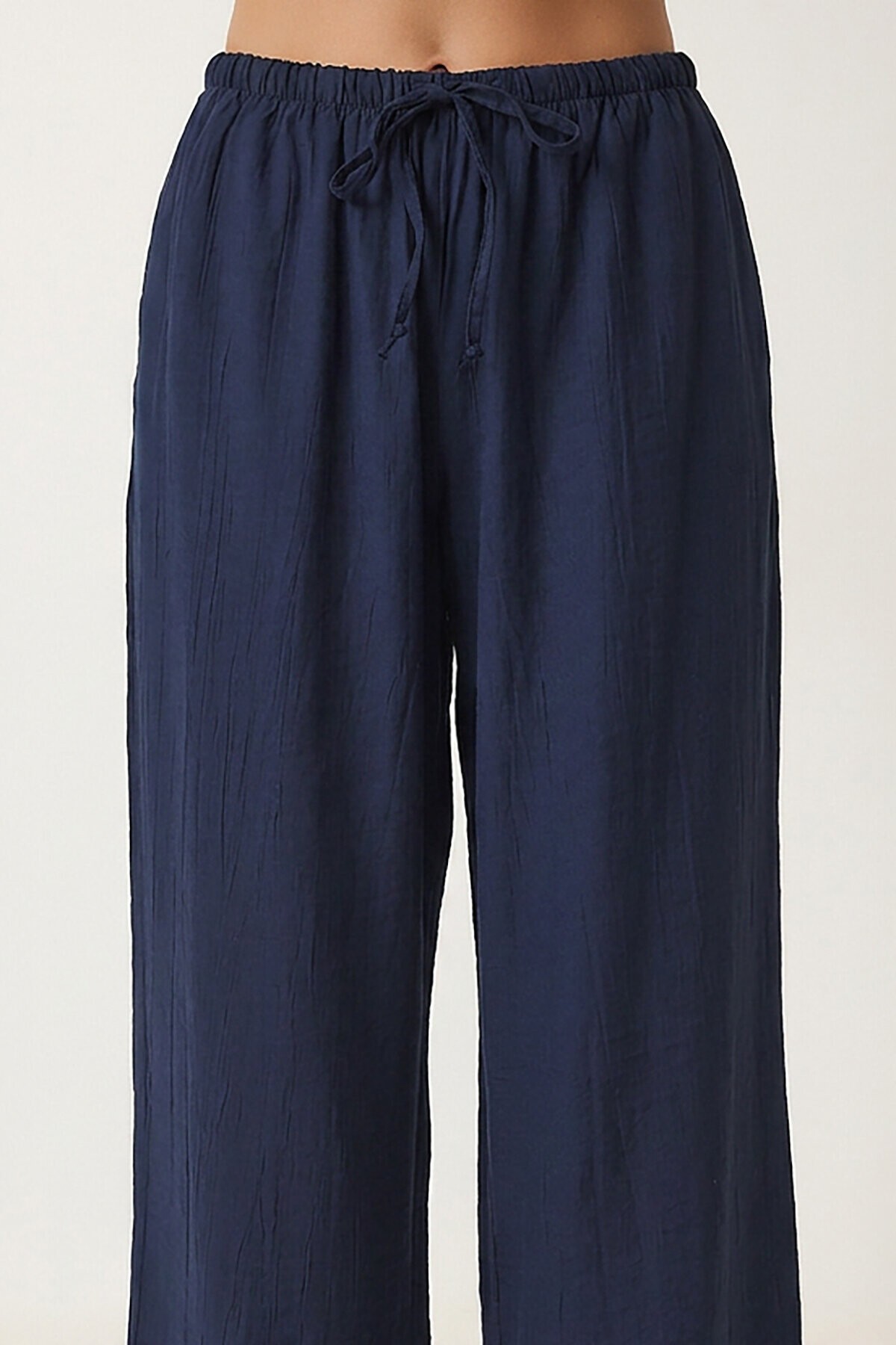 Cepli Geniş Paça Yazlık Pantolon LACİVERT LUB0343