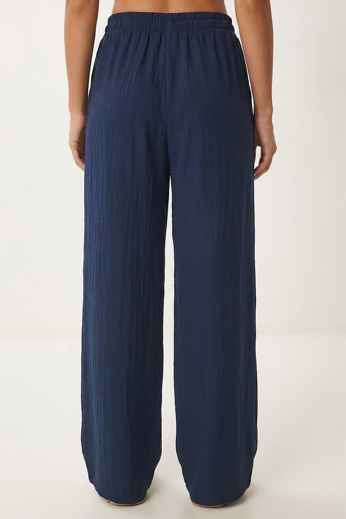 Cepli Geniş Paça Yazlık Pantolon LACİVERT LUB0343
