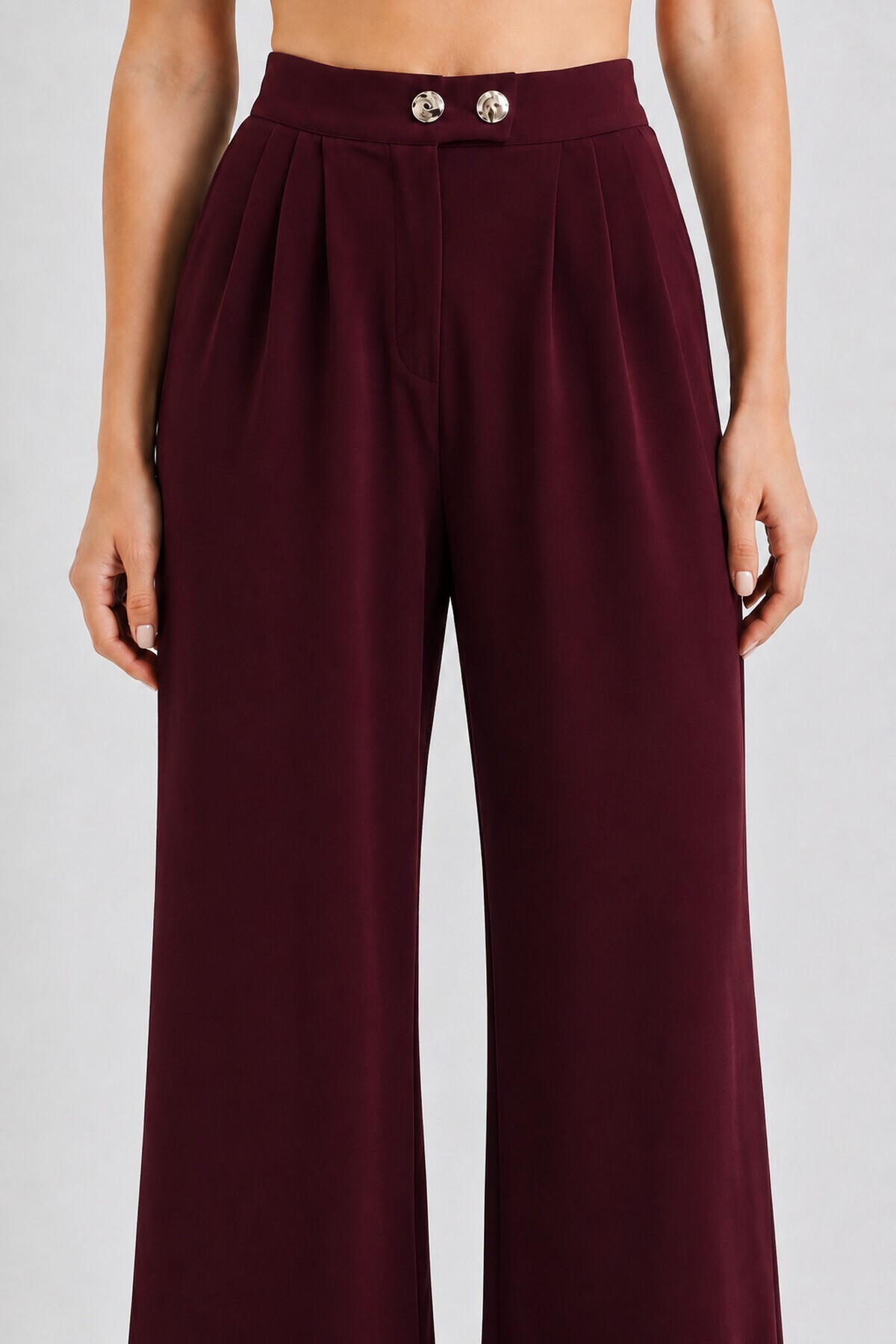 Gold Düğmeli Dokuma Ceket-Pantolon Takım MÜRDÜM LAZ0014