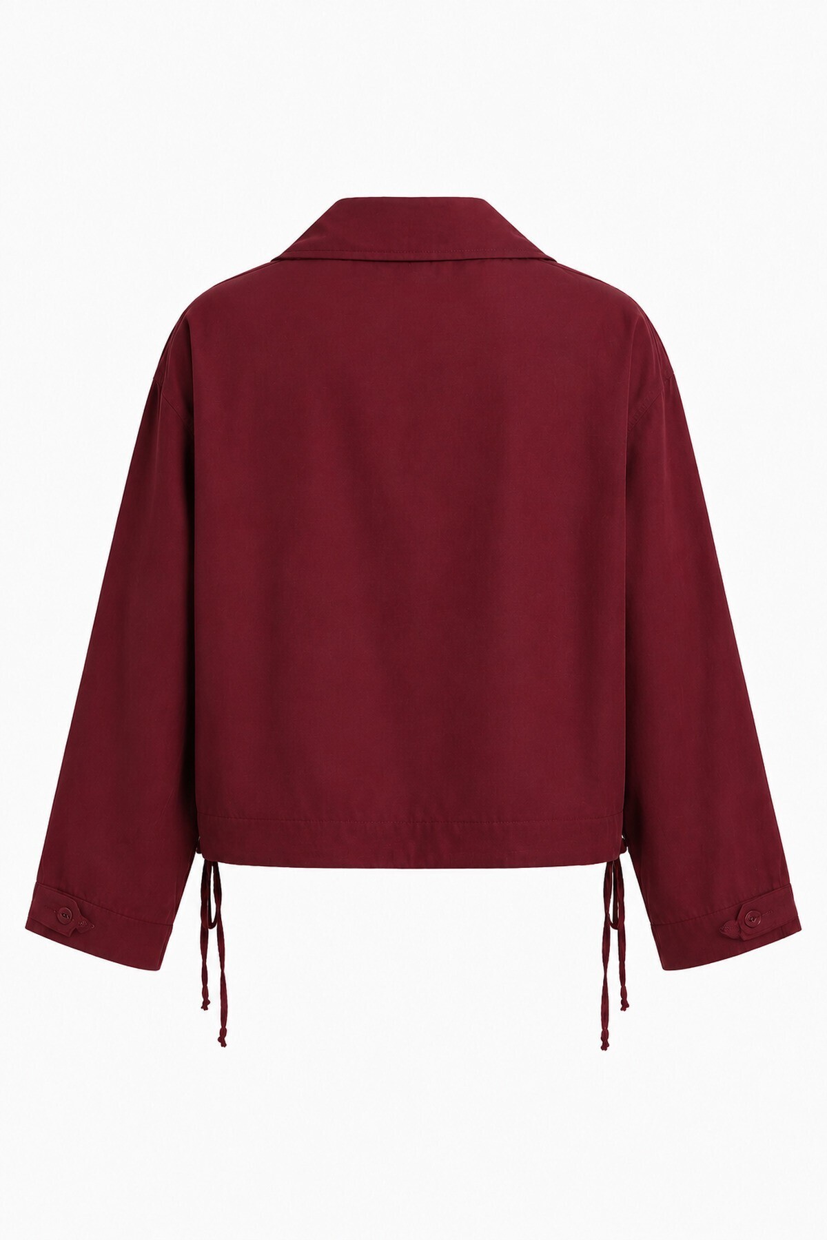 Kısa Poplin Trençkot BORDO LBY0069