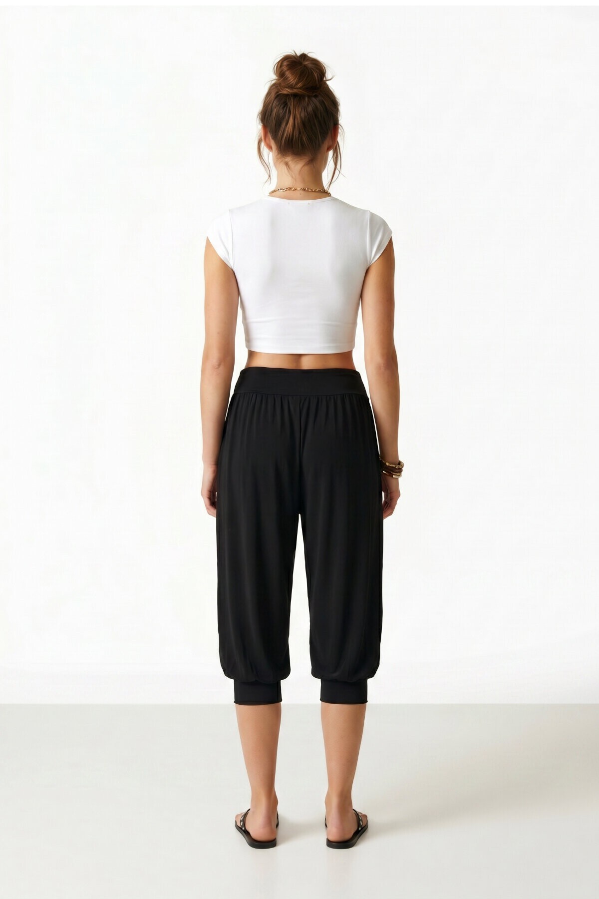 Kıvrık Bel Modal Şalvar Pantolon ANTRASİT LUB0391