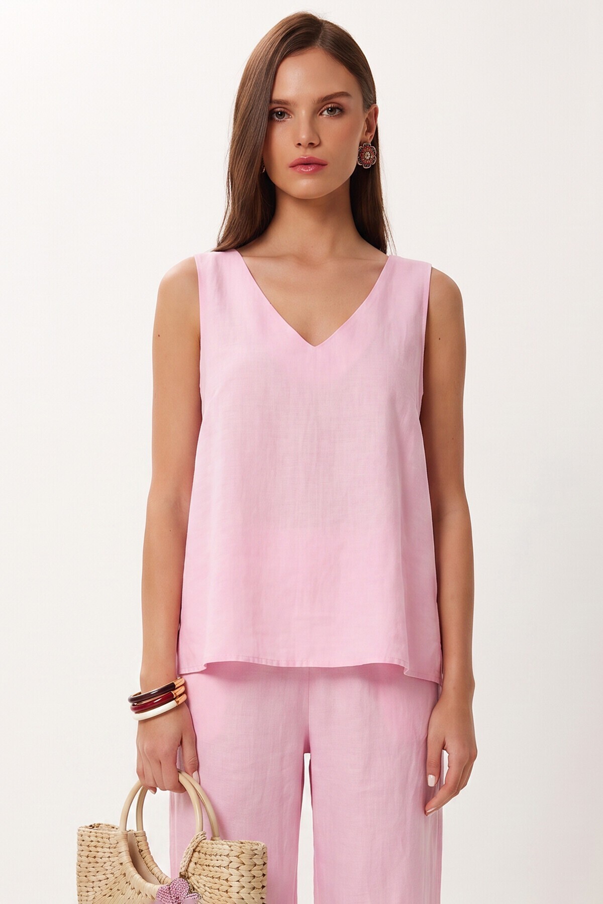 Modal Bluz Pantolon Takım ŞEKER PEMBE LMC0059
