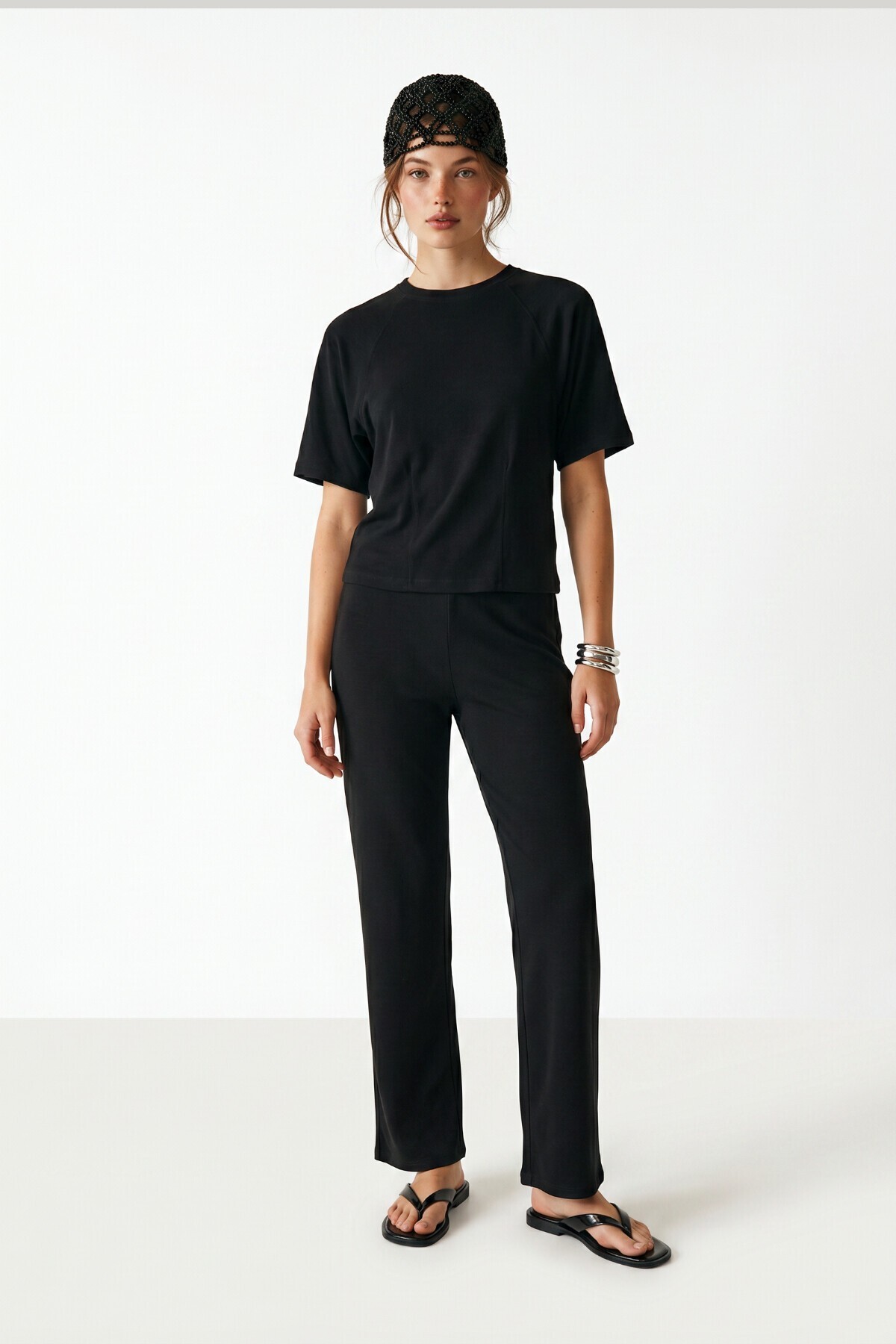 Modal T-shirt Pantolon Takım ANTRASİT LUB0385