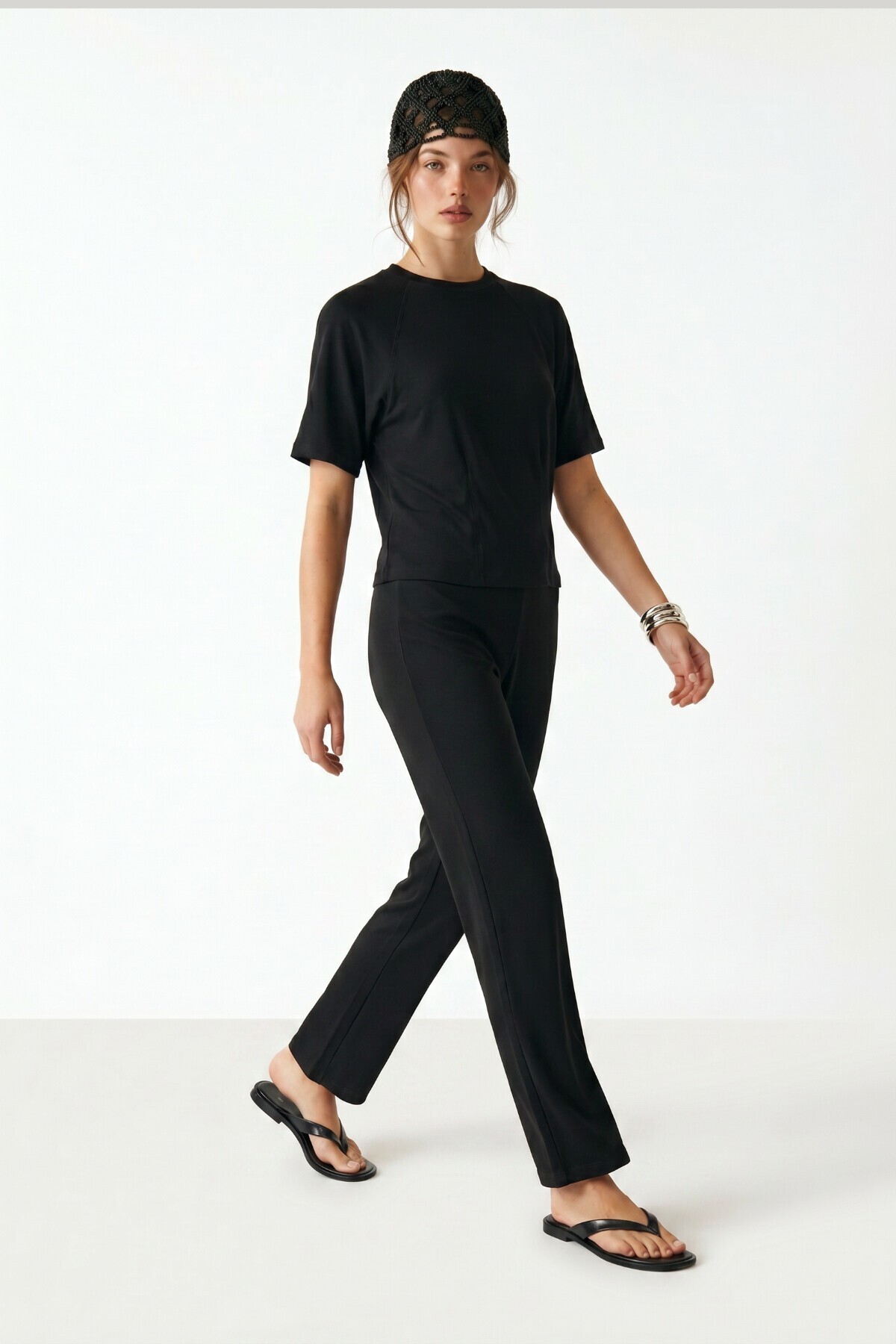 Modal T-shirt Pantolon Takım ANTRASİT LUB0385