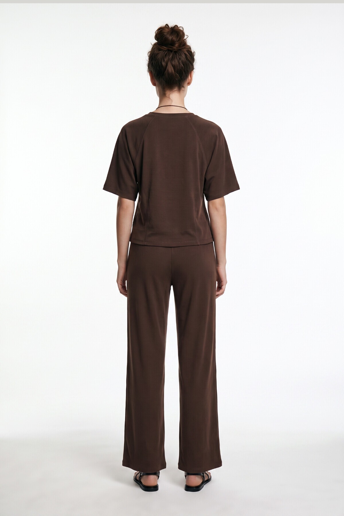 Modal T-shirt Pantolon Takım KAHVERENGİ LUB0385