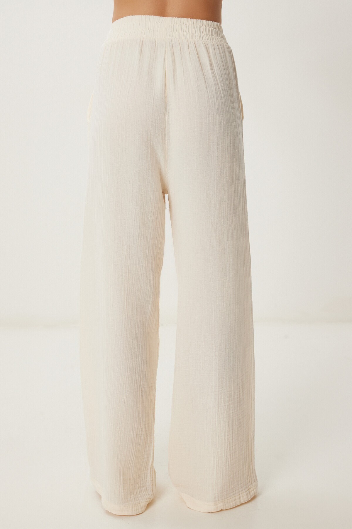 Müslin Palazzo Pantolon KREM LMX0008
