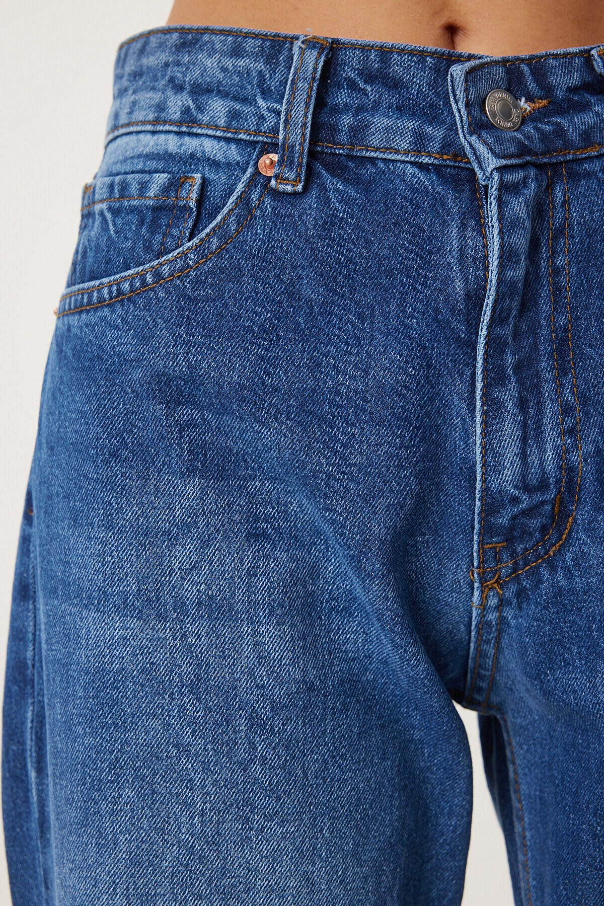 Orta Bel Geniş Paça Bol Jeans MAVİ LUT0009