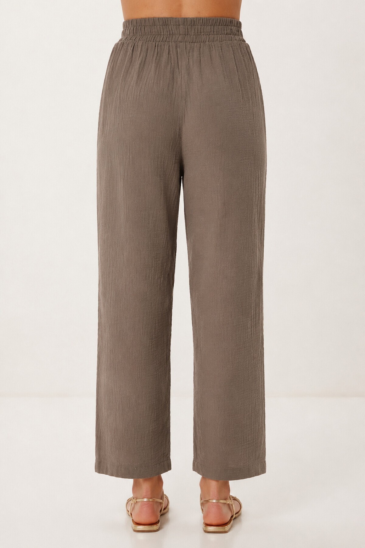 Oversize Müslin Gömlek Pantolon Takım VİZON LSA0014