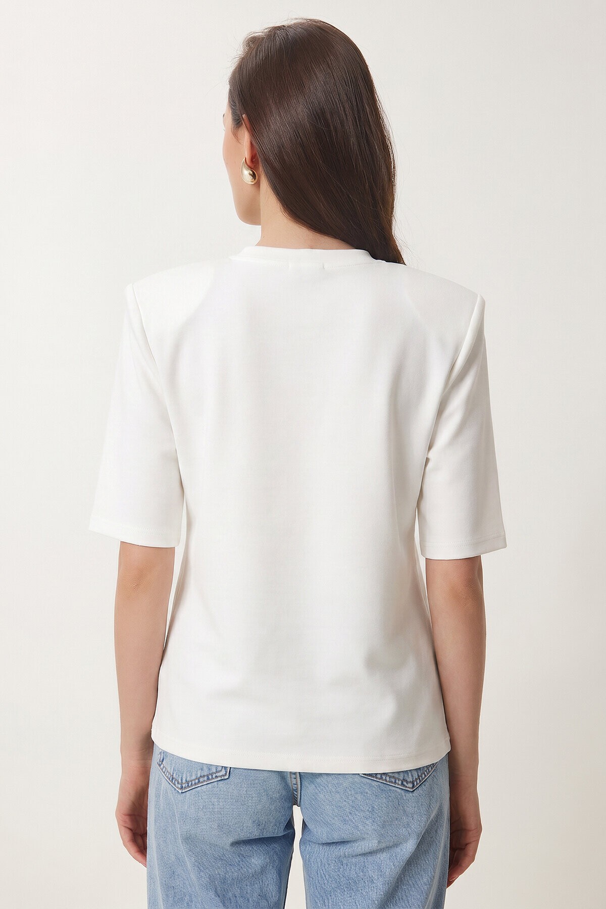 Vatkalı İnterlok Tshirt EKRU LUS0085