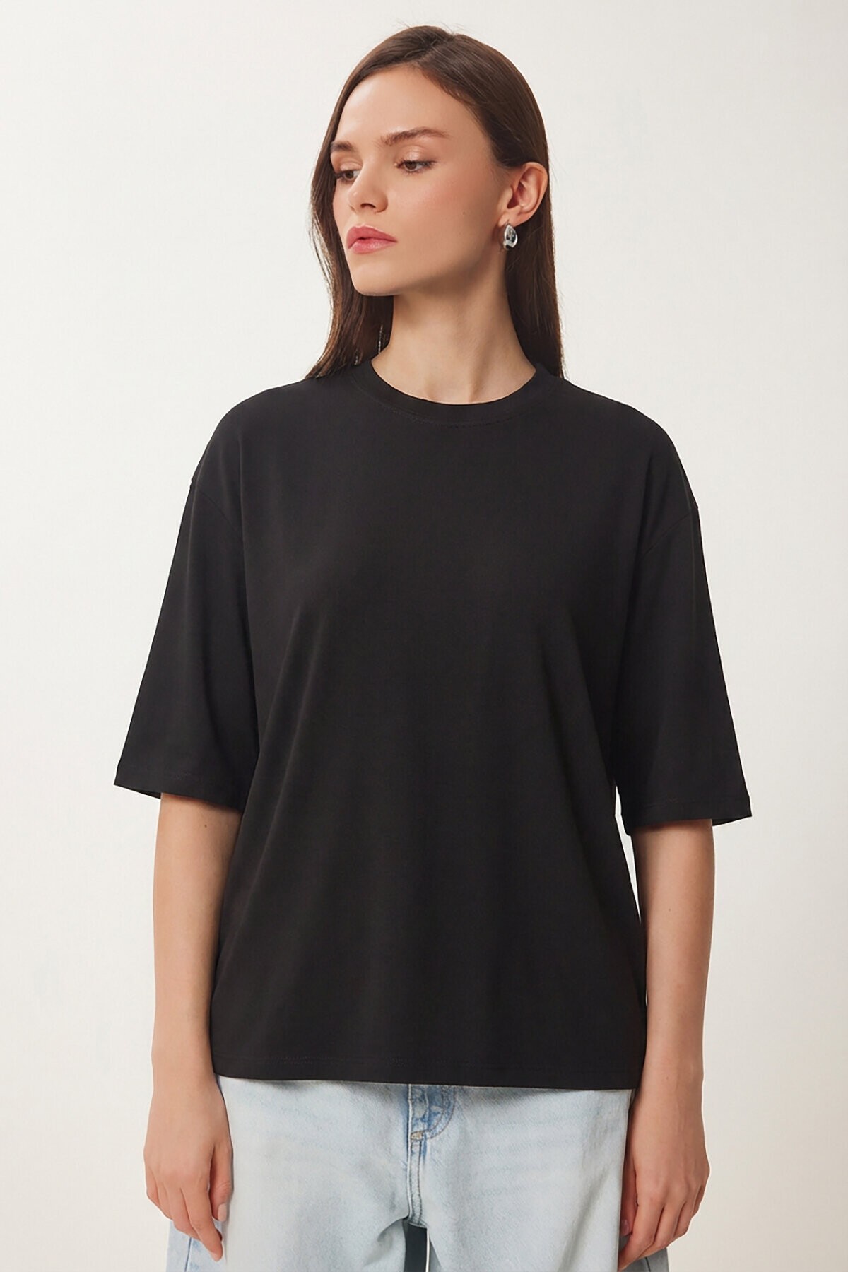 Vatkalı İnterlok Tshirt SİYAH LUS0085