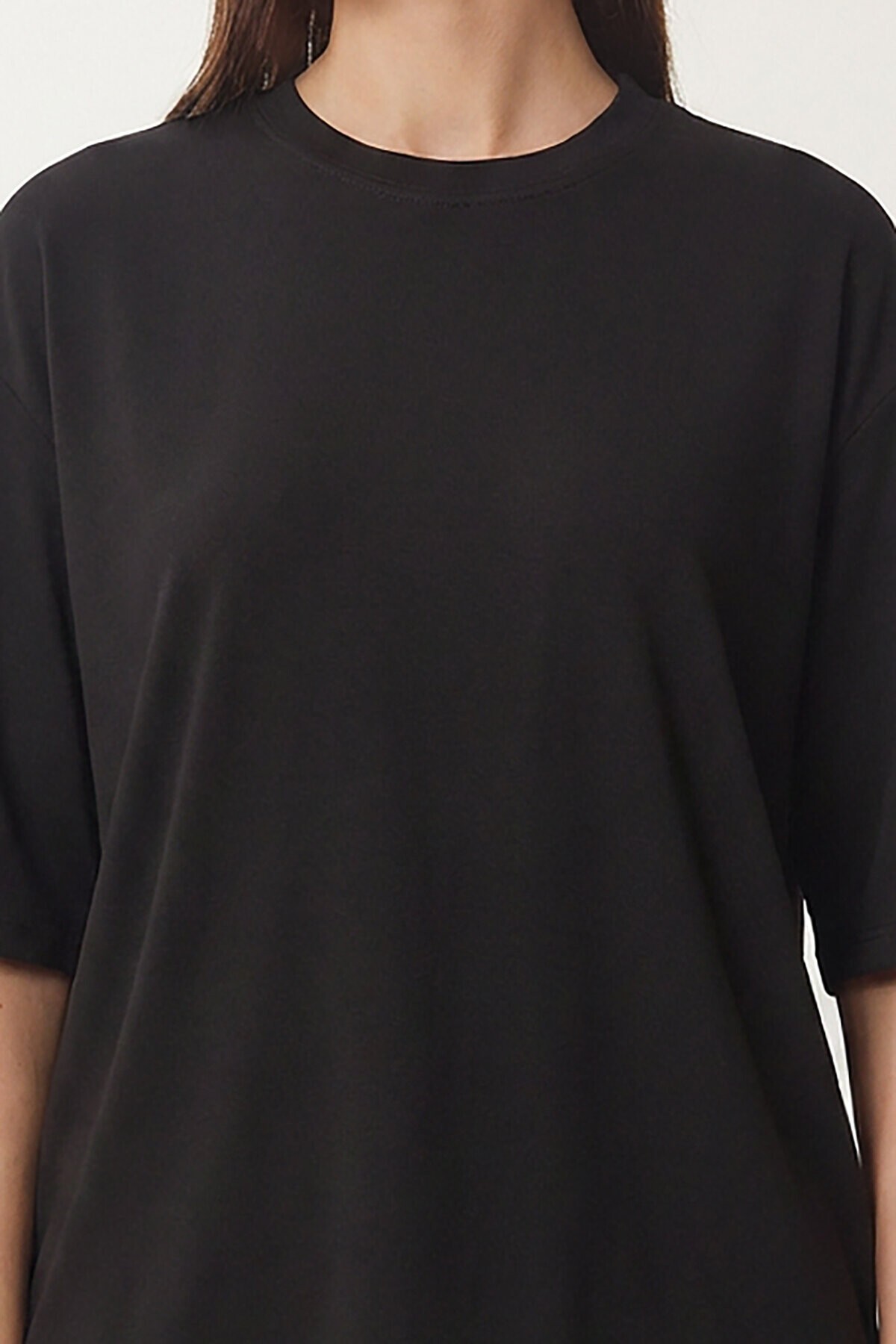 Vatkalı İnterlok Tshirt SİYAH LUS0085
