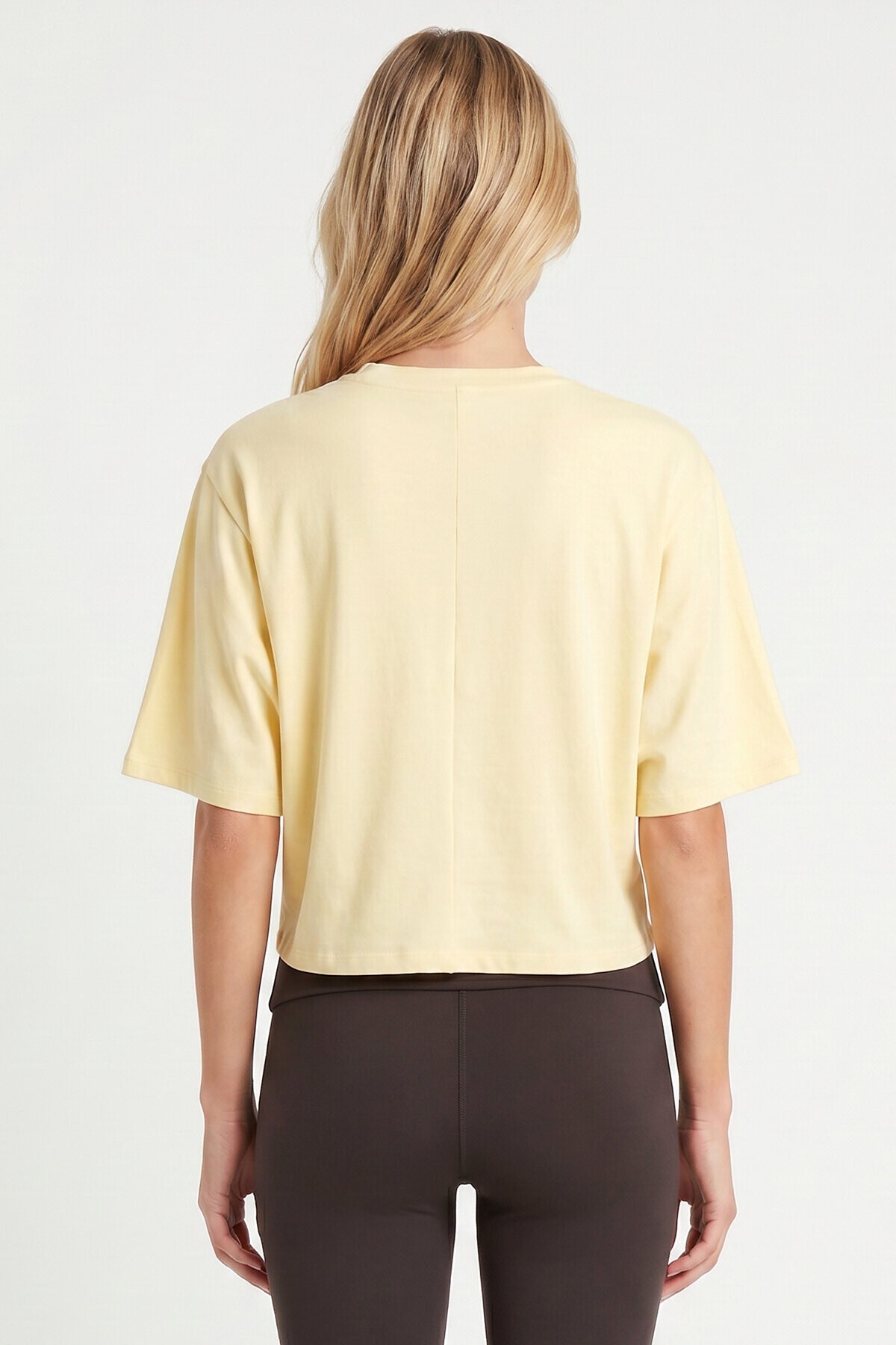 Yarasa Kollu Basic Modal T-shirt SARI LUB0357