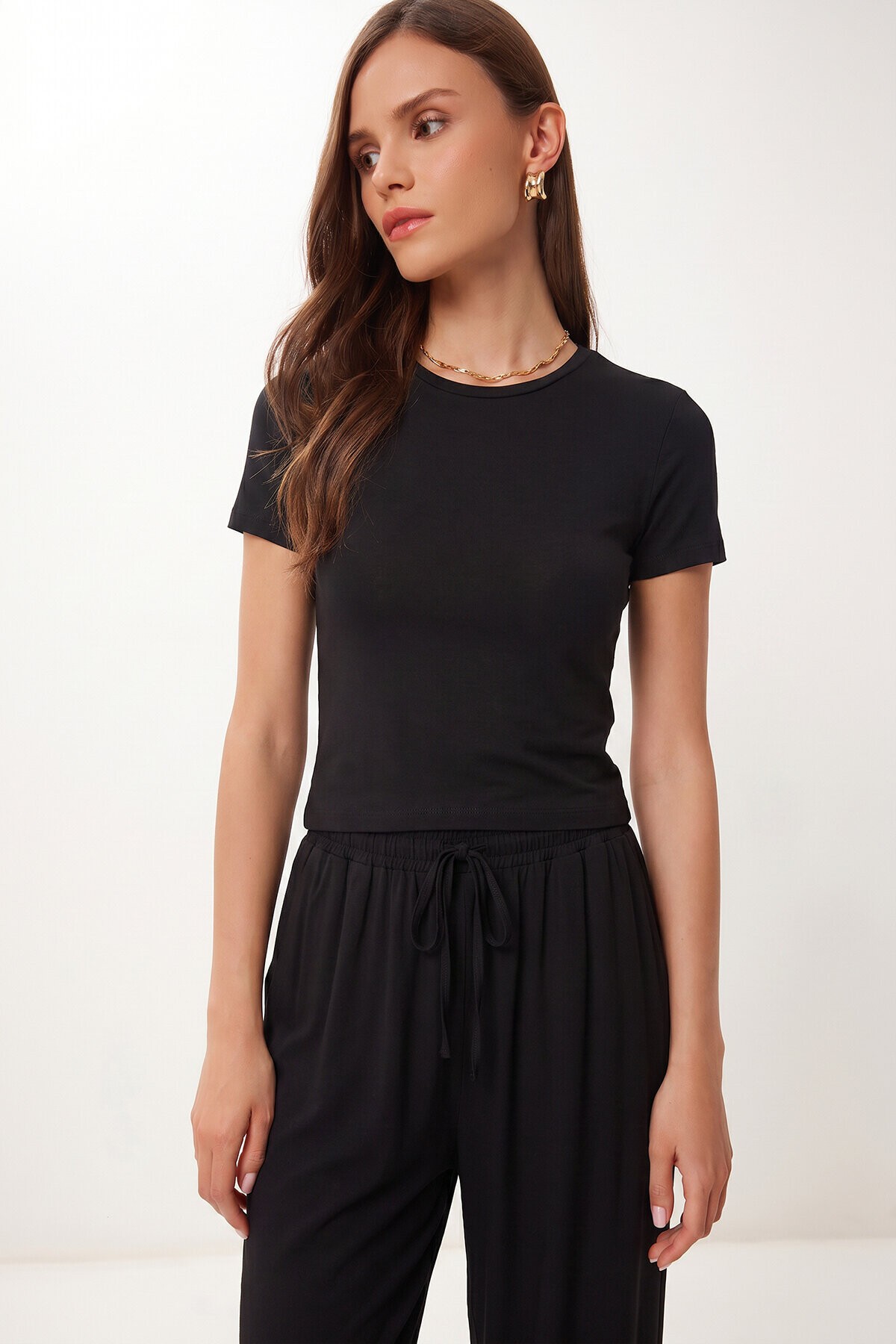 Yumuşak Dokulu Kaşmir Alt-Üst Takım SİYAH LFW0026