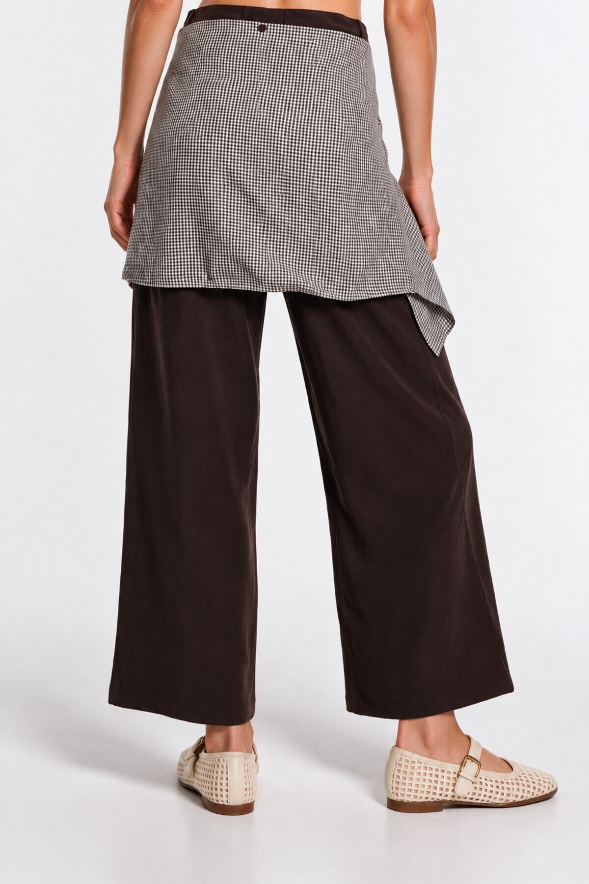 Gömlek Bağlama Detaylı Tencel Pantolon KAHVERENGİ LBY0074