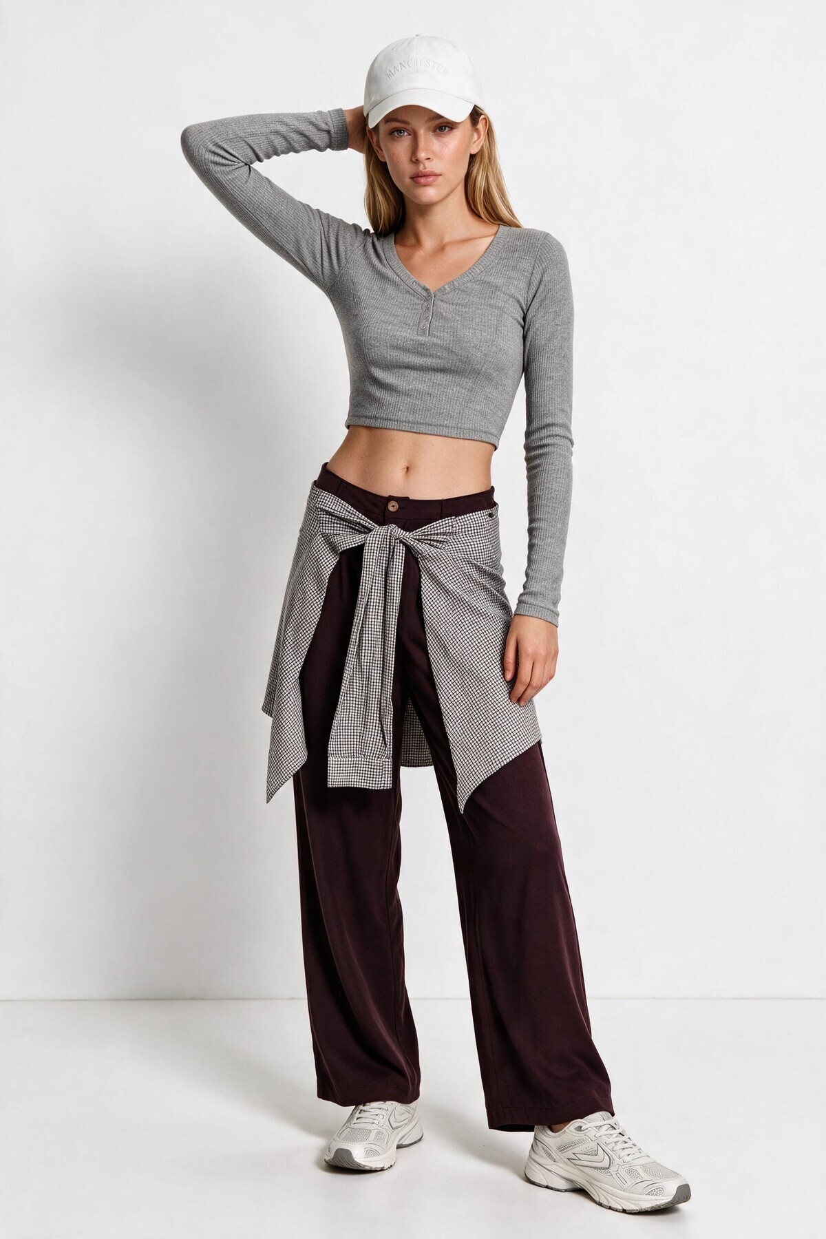 Gömlek Bağlama Detaylı Tencel Pantolon MÜRDÜM LBY0074