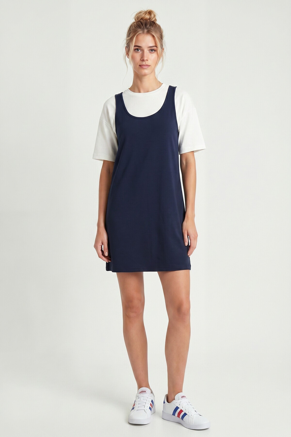 Mini T-shirt Elbise İkili Modal Takım LACİVERT LNT0040