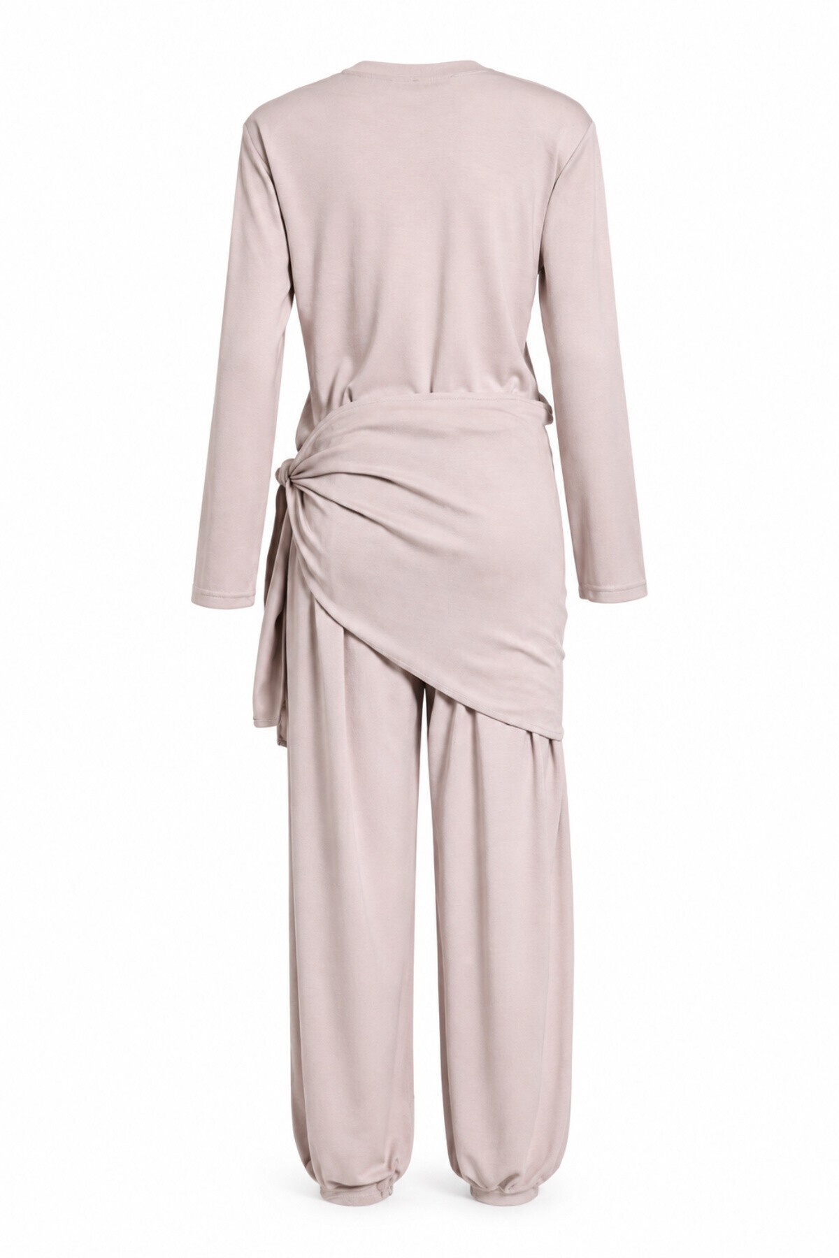 Beli Şallı Modal Bluz Pantolon Takım TAŞ LBY0073