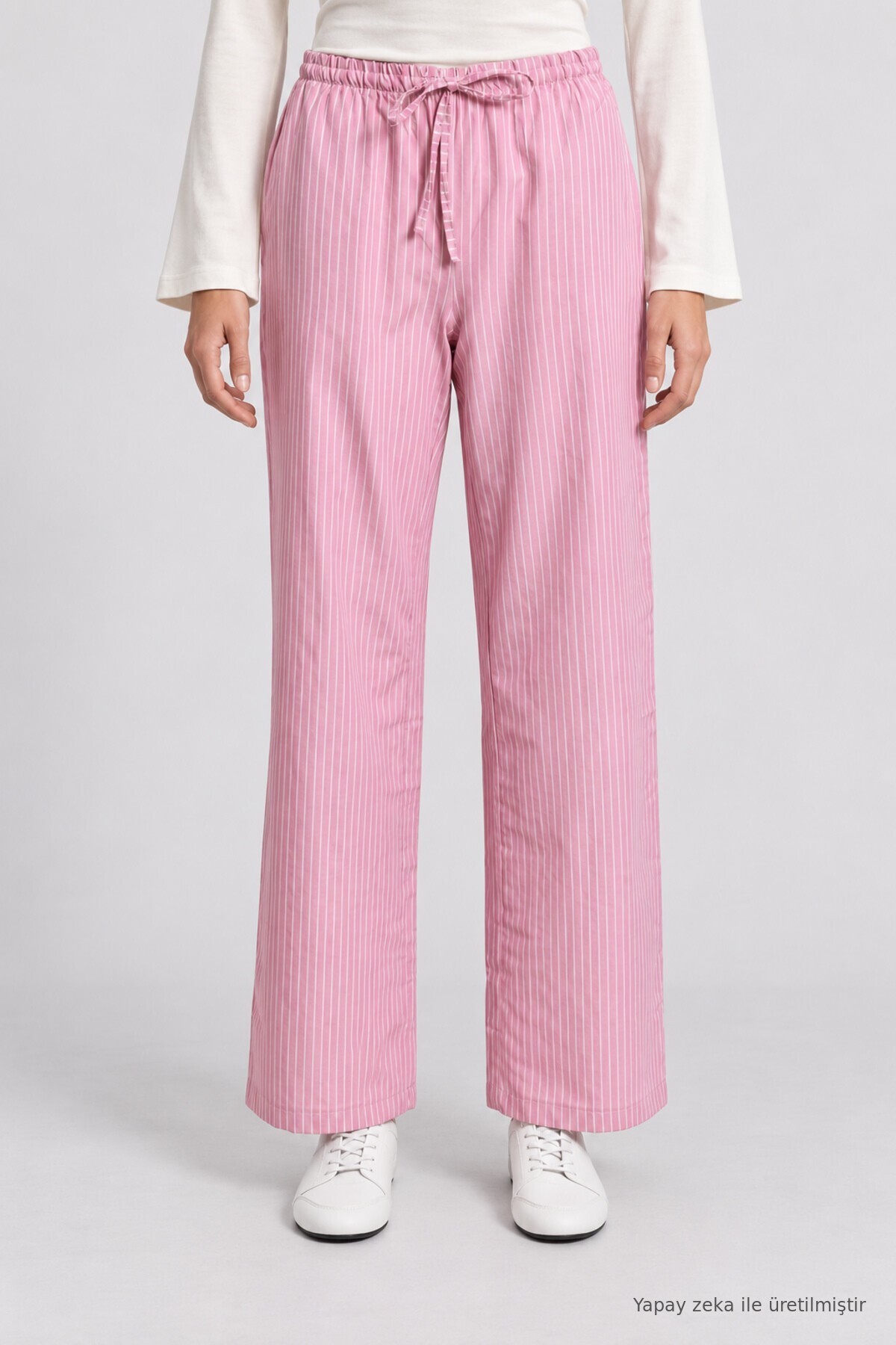 Çizgili Mevsimlik Pantolon PEMBE LNZ0002