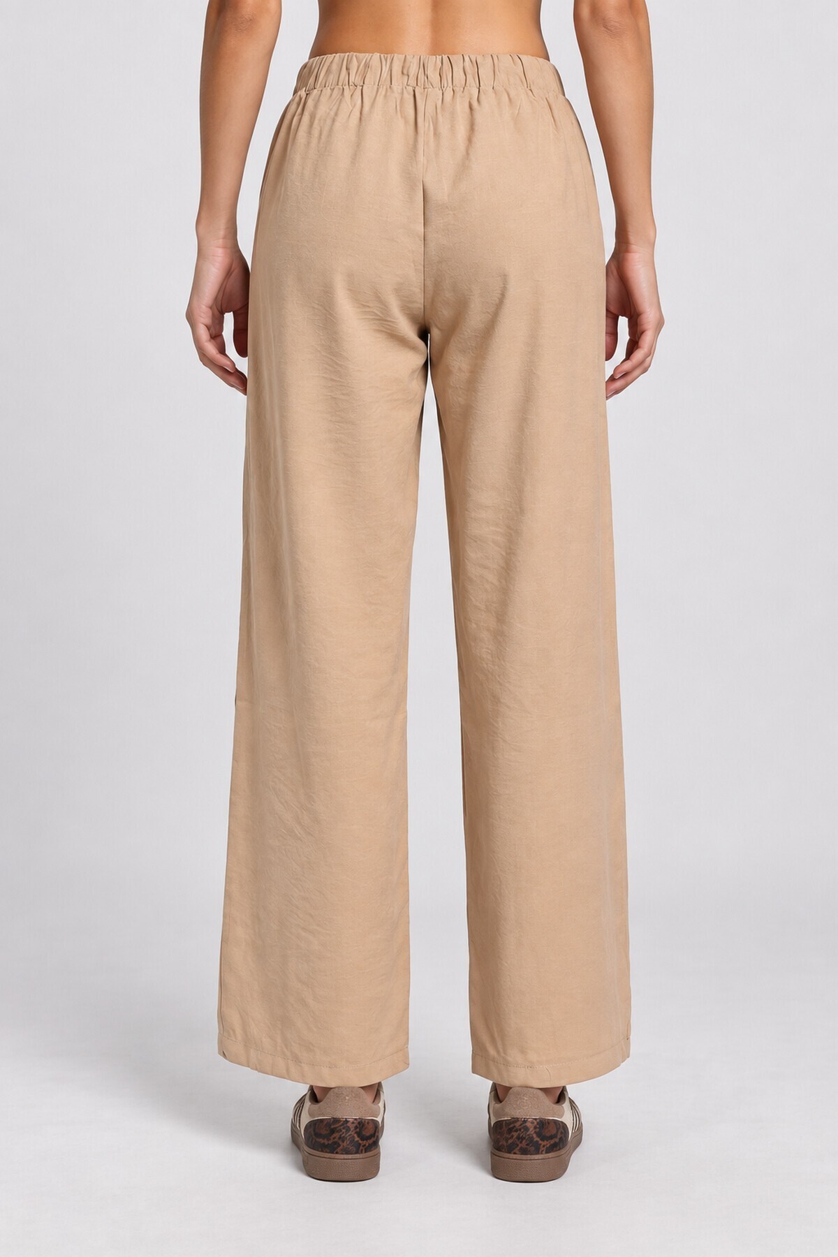 Geniş Paça Mevsimlik Gabardin Pantolon LATTE LNZ0003