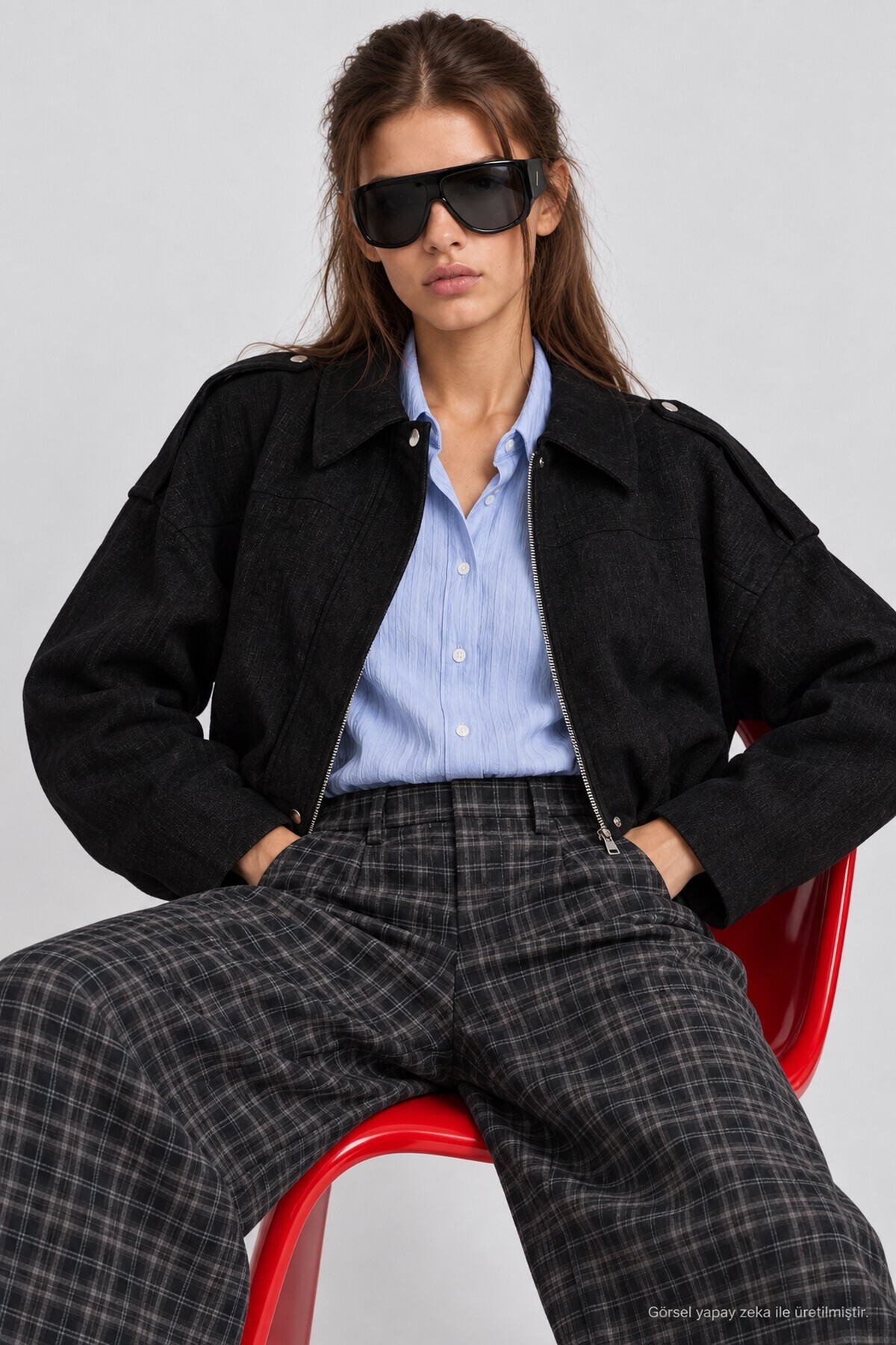 Kadife Dokulu Premium Selection Bomber Ceket SİYAH LBY0097