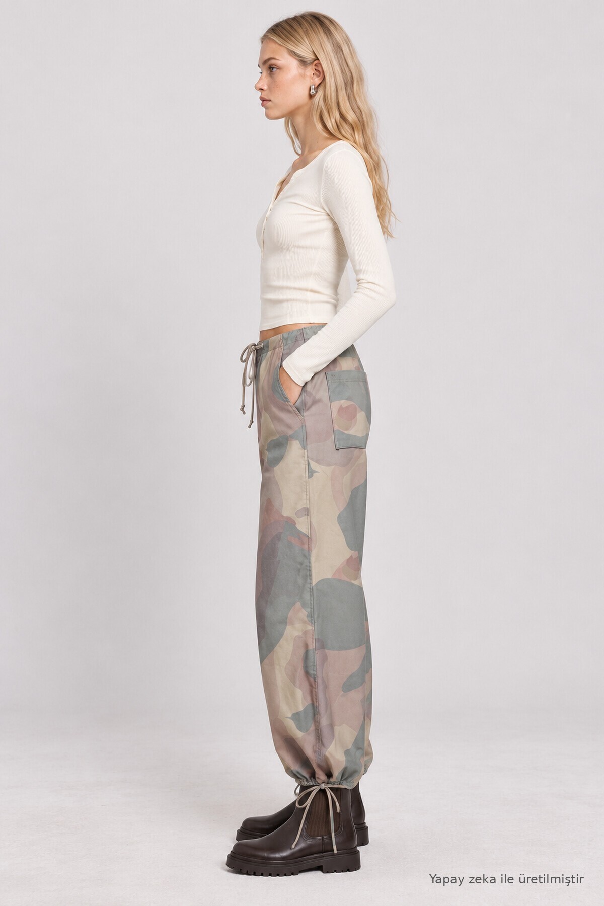 Kamuflaj Desenli Gabardin Pantolon HAKİ LBY0116