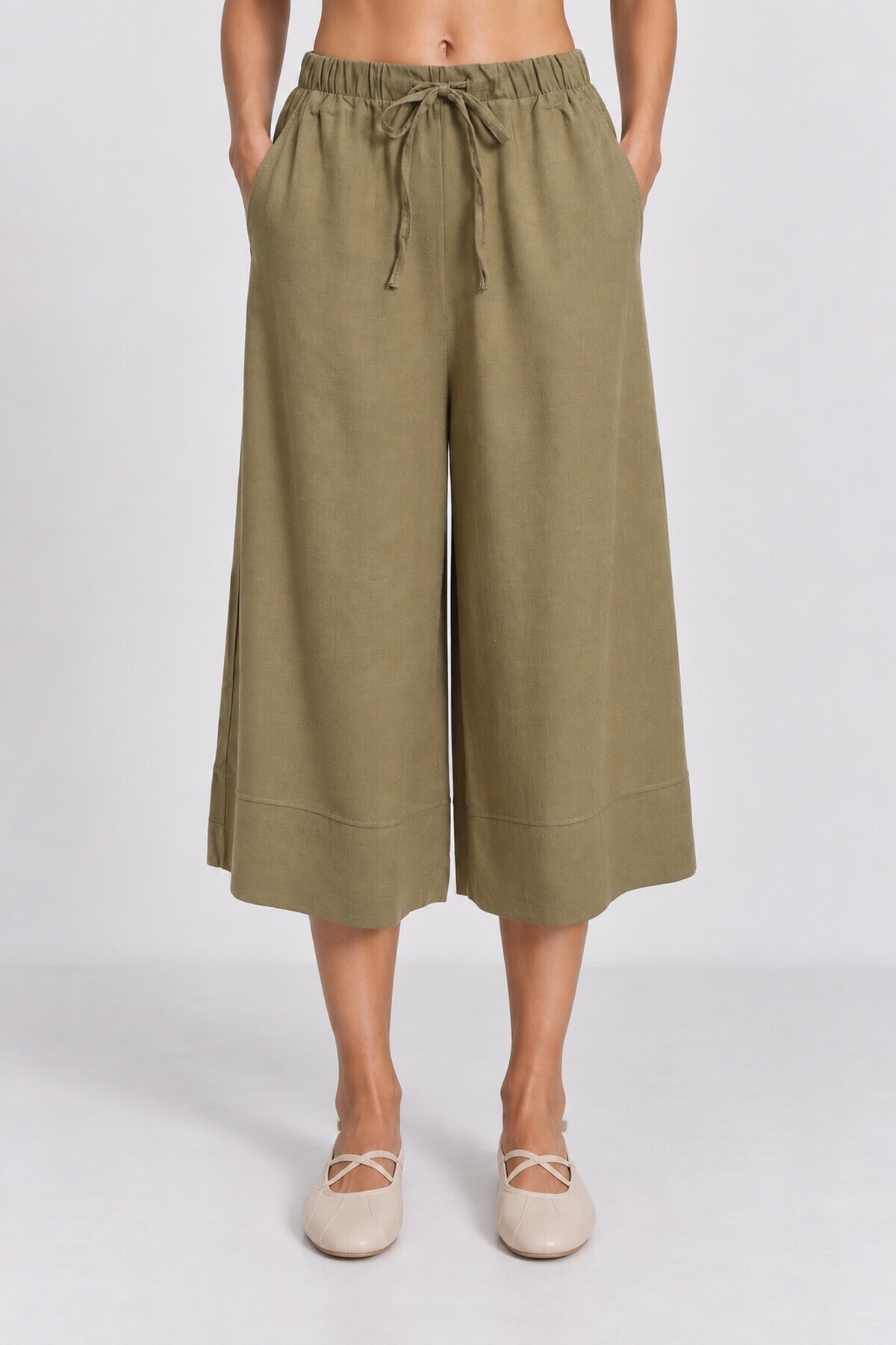 Keten Bluz Pantolon Takım HAKİ LNZ0009