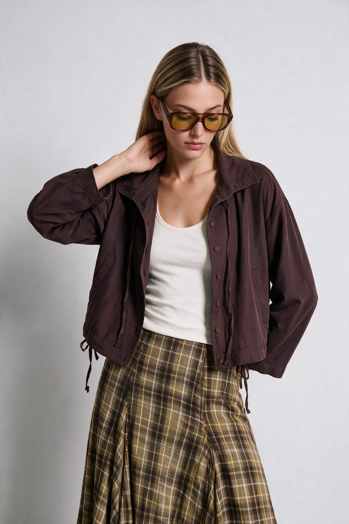 Kısa Poplin Trençkot KAHVERENGİ LBY0069