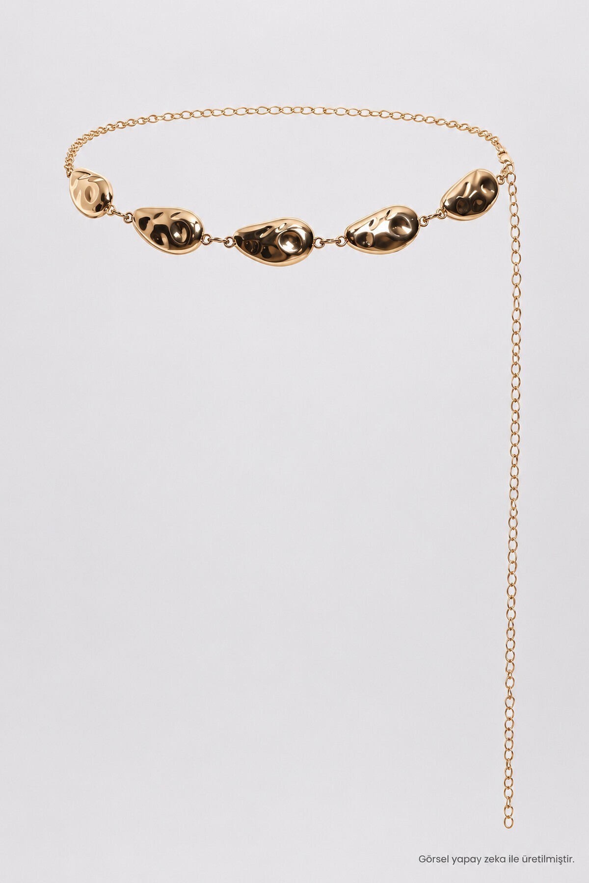Oval Metal Zincir Kemer GOLD LKM0015