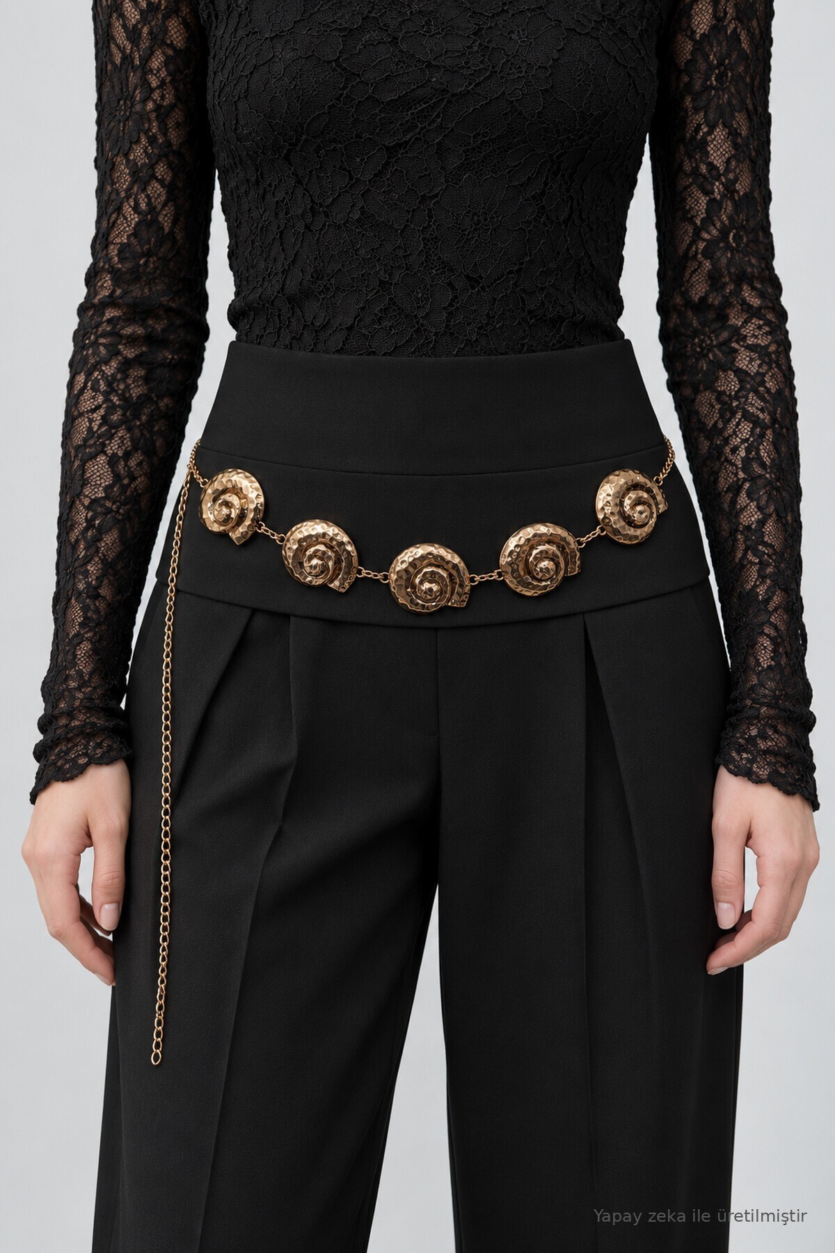 Salyangoz Motifli Metal Kemer GOLD LKM0009