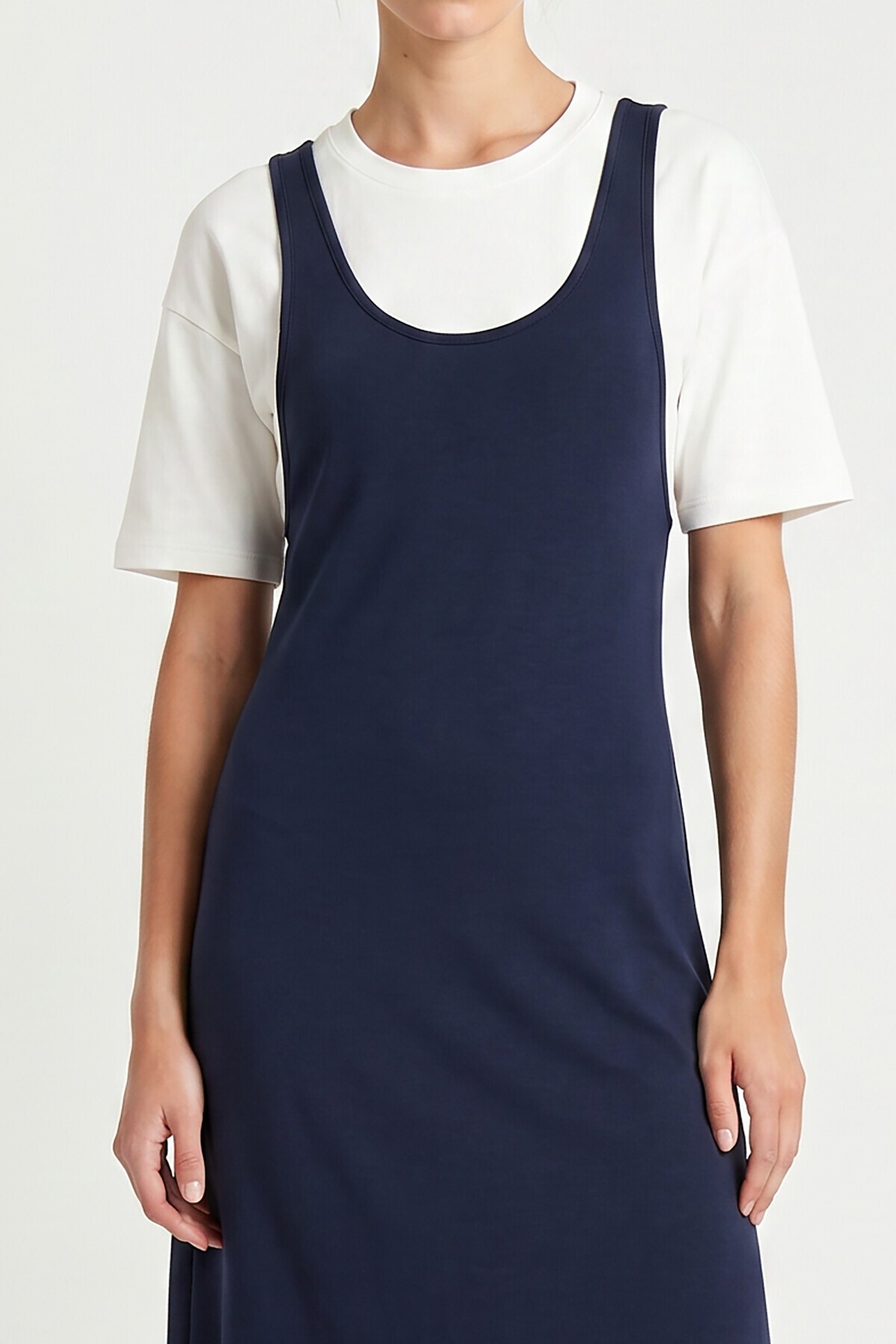 T-shirt Elbise İkili Modal Takım LACİVERT LNT0038