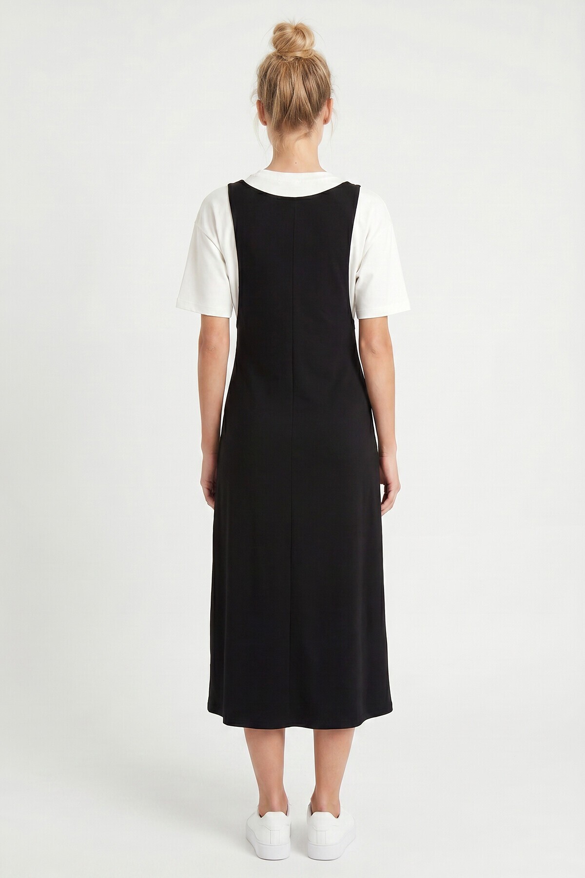 T-shirt Elbise İkili Modal Takım SİYAH LNT0038