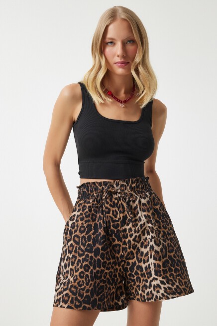 KARE YAKA ASKILI FİTİLLİ CROP BLUZ