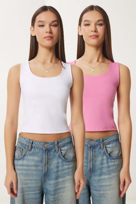 Kolsuz 2’Li Paket Sandy Bluz PEMBE BEYAZ LAN0030