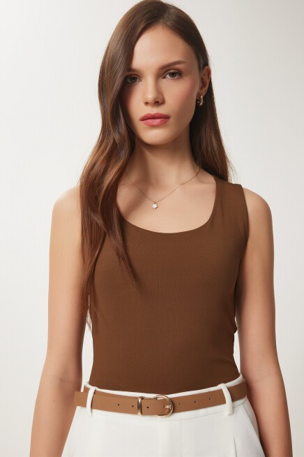 Kolsuz Sandy Bluz KAHVERENGİ LAN0029