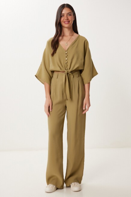Modal Bluz Pantolon Takım ZEYTİN YEŞİLİ LBV0069