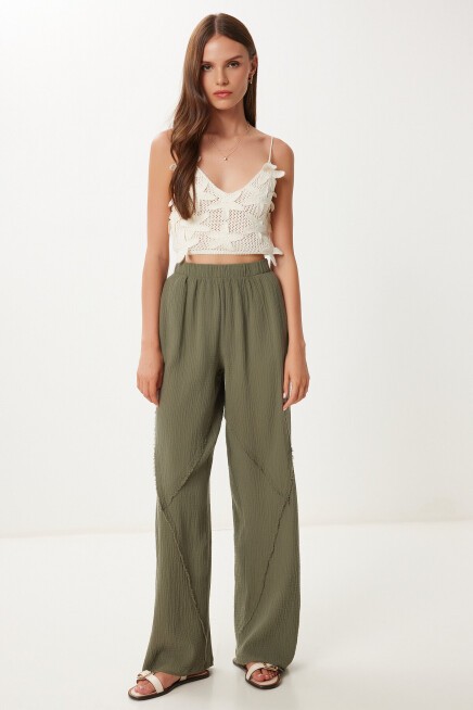 Püsküllü Müslin Pantolon HAKİ LBV0064