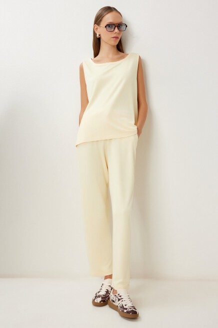Modal Bluz Pantolon Takım SARI LDZ0039