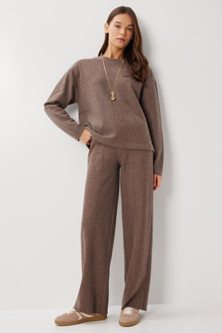 Yumoş Basic Alt-Üst Örme Takım KAHVERENGİ LUB0273