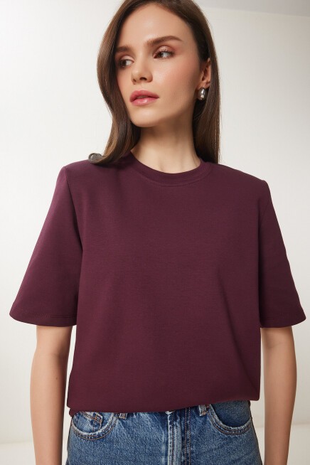 Vatkalı İnterlok Tshirt MÜRDÜM LUS0085