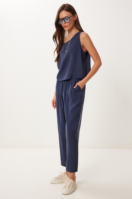 Kolsuz Bluz Pantolon Takım LACİVERT LMC0058
