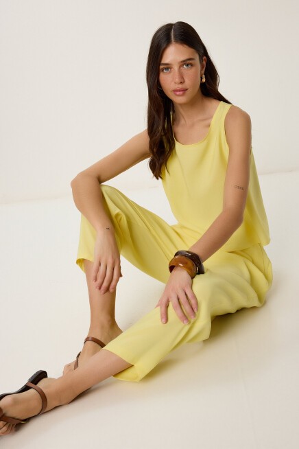 Kolsuz Bluz Pantolon Takım SARI LMC0058