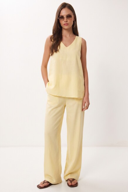 Modal Bluz Pantolon Takım SARI LMC0059