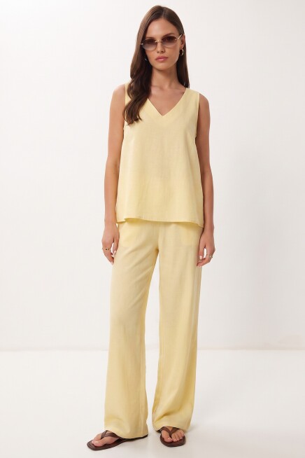 Modal Bluz Pantolon Takım SARI LMC0059