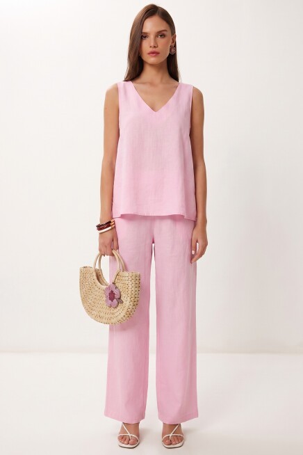 Modal Bluz Pantolon Takım ŞEKER PEMBE LMC0059