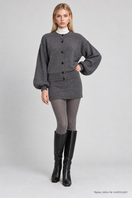 Hırka-Etek Triko Takım ANTRASİT LAS0016