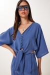 Modal Bluz Pantolon Takım İNDİGO MAVİ HBV0008